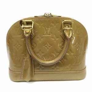 LOUIS VUITTON Alma Bag Monogram Vernis Enamel Beige Poudre Handbag Shoulder